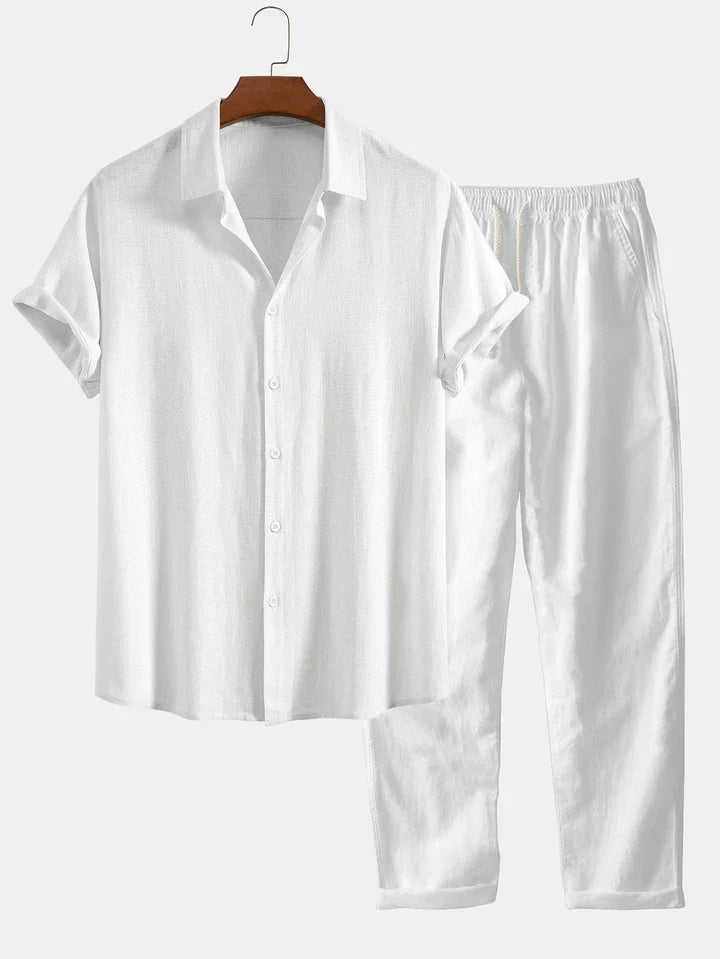 Booker - Camisa De Mezcla De Lino Con Pantalón Recto