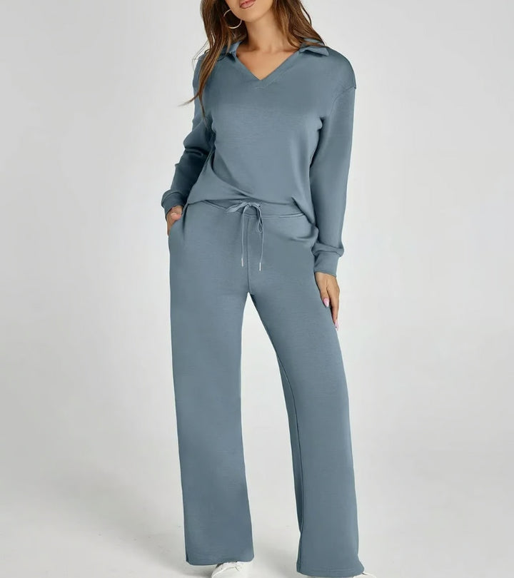 Zulema - Conjunto de Dos Piezas Con Pantalón Acampanado