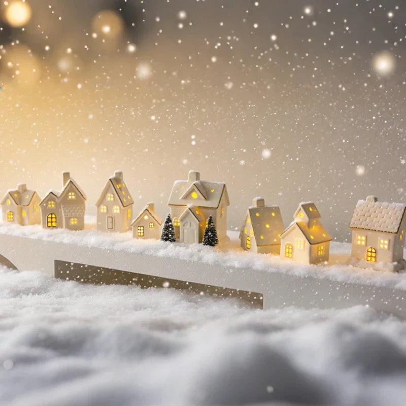 SnowLume - Conjunto Decorativo LED De Aldeas Navideñas De Cerámica