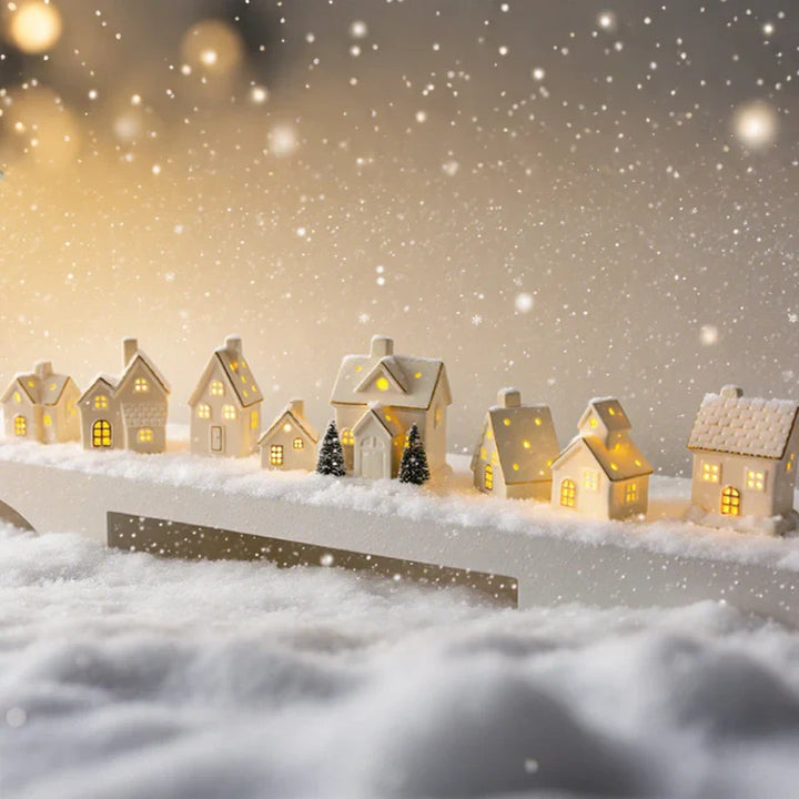 SnowLume - Conjunto Decorativo LED De Aldeas Navideñas De Cerámica