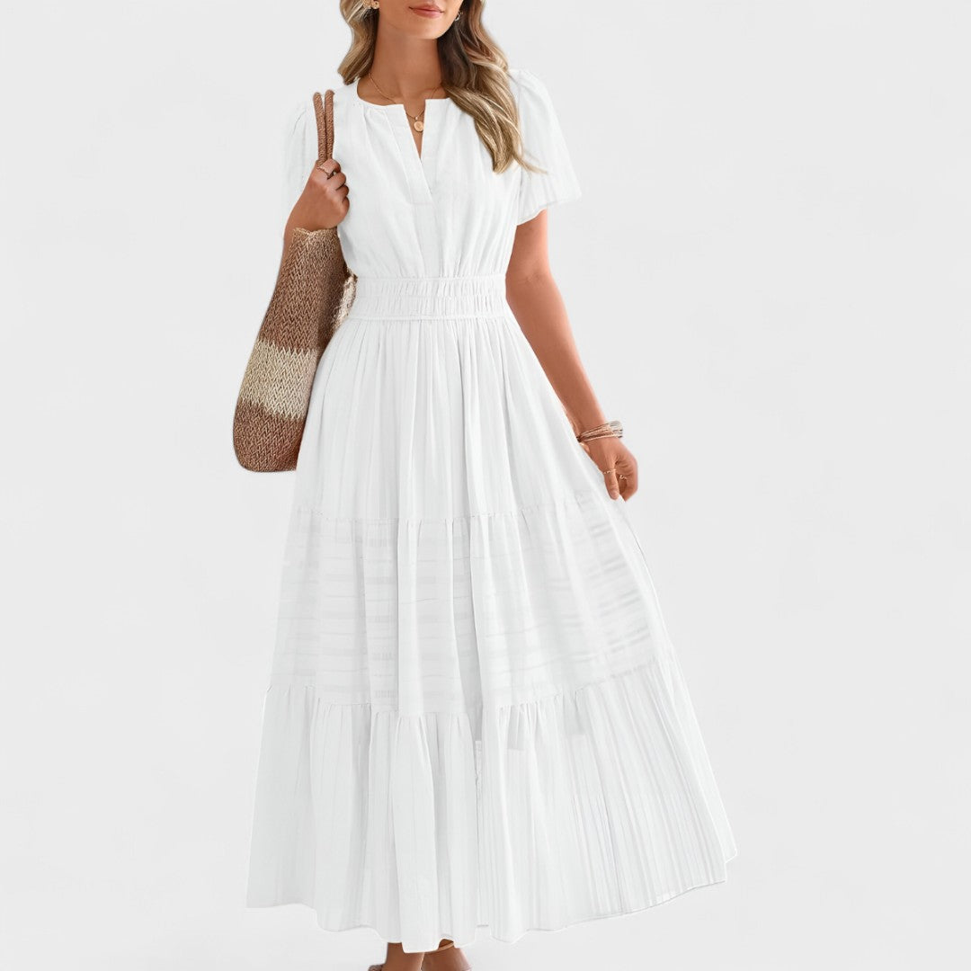 Maura - Verano Manga Corta Vestido Largo