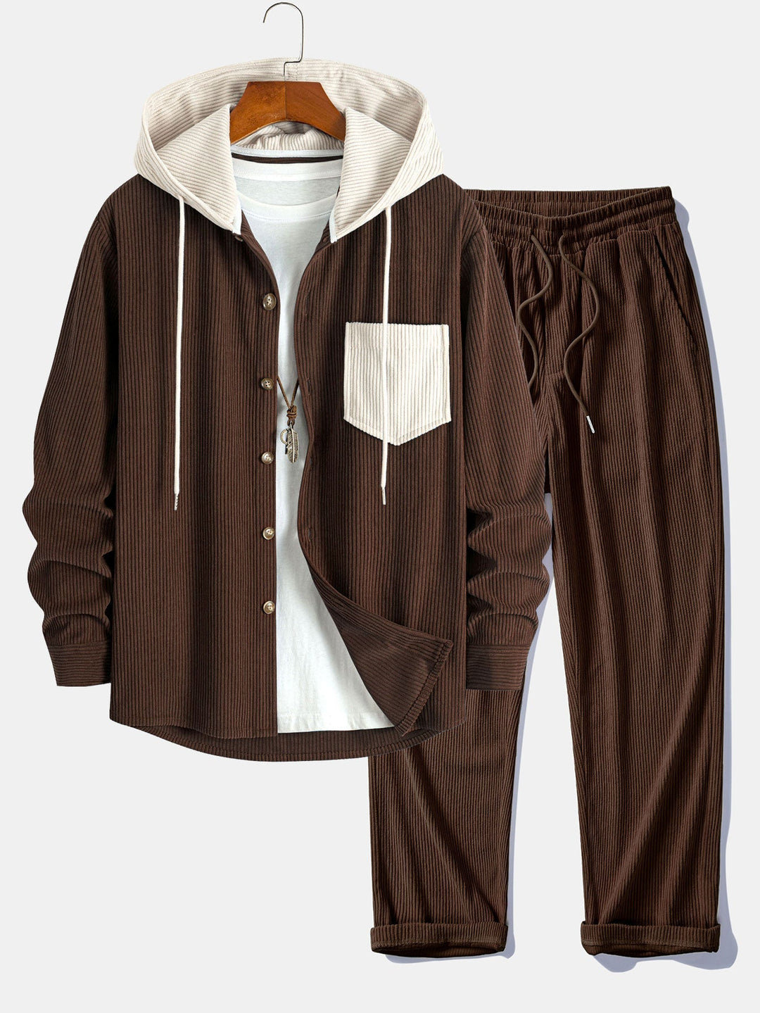 Cadmus - Conjunto De Camisa Con Capucha y Pantalones De Pana