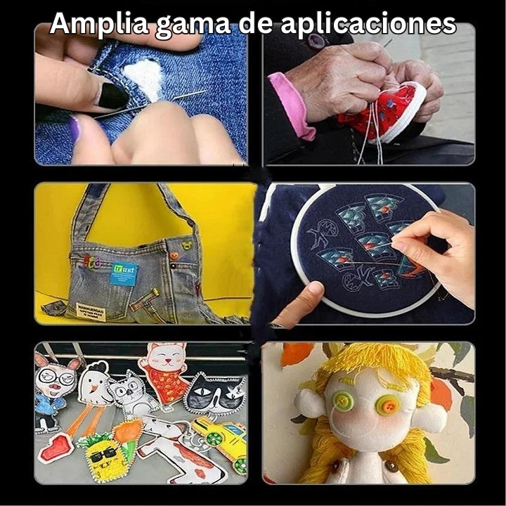 StitchPro - Juego De Agujas De Coser De Acero Con Ojo Grande