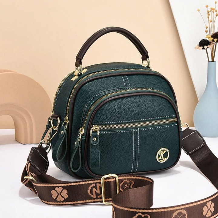 Janette - Bolso Bandolera de piel con Múltiples Compartimentos