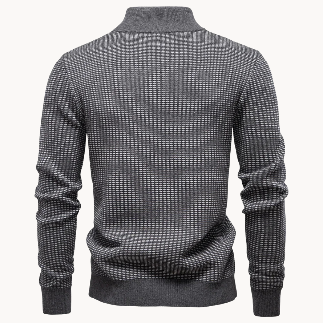 Limman - Jersey De Punto Jacquard Con Media Cremallera