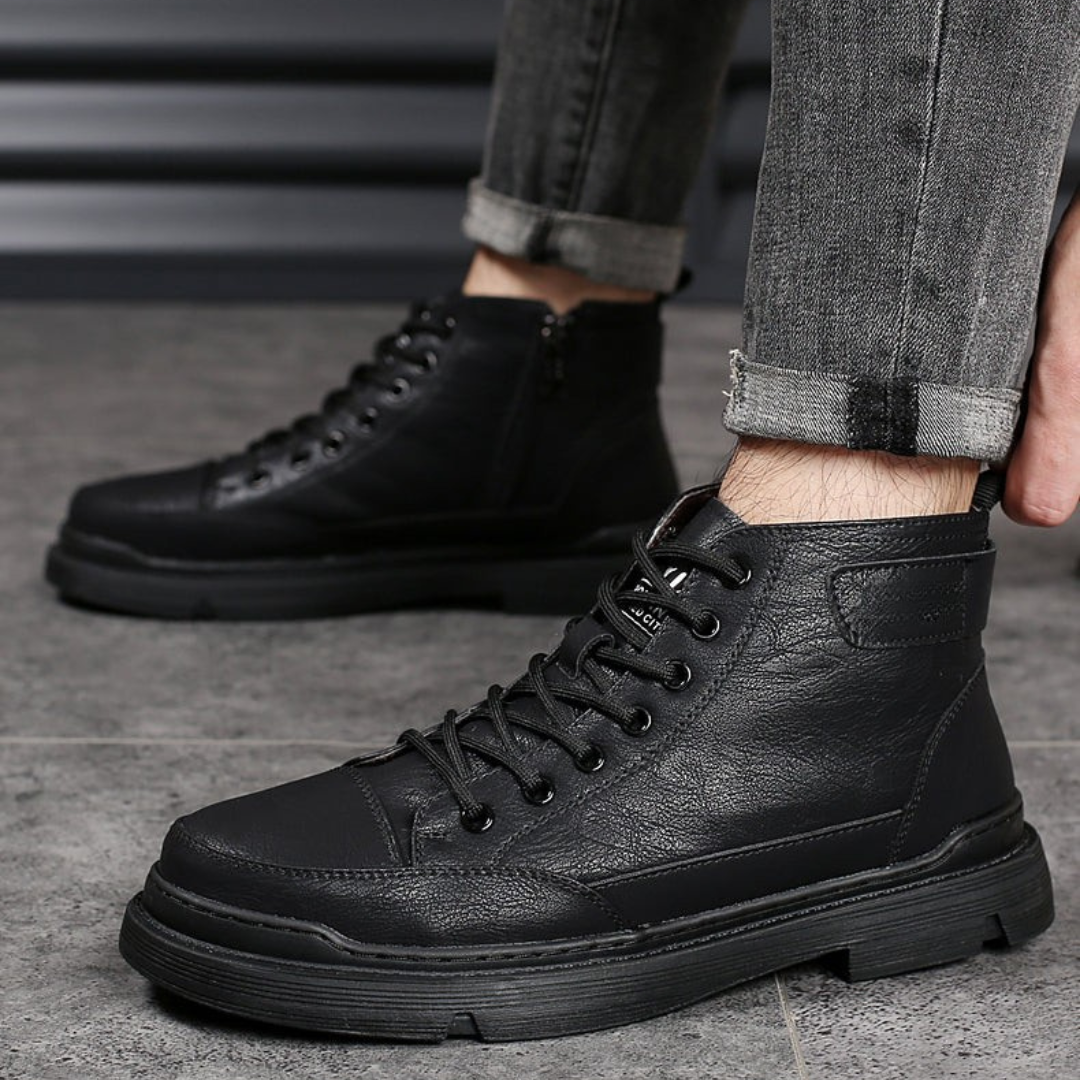 Patterson - Botines De Cuero Con Cordones
