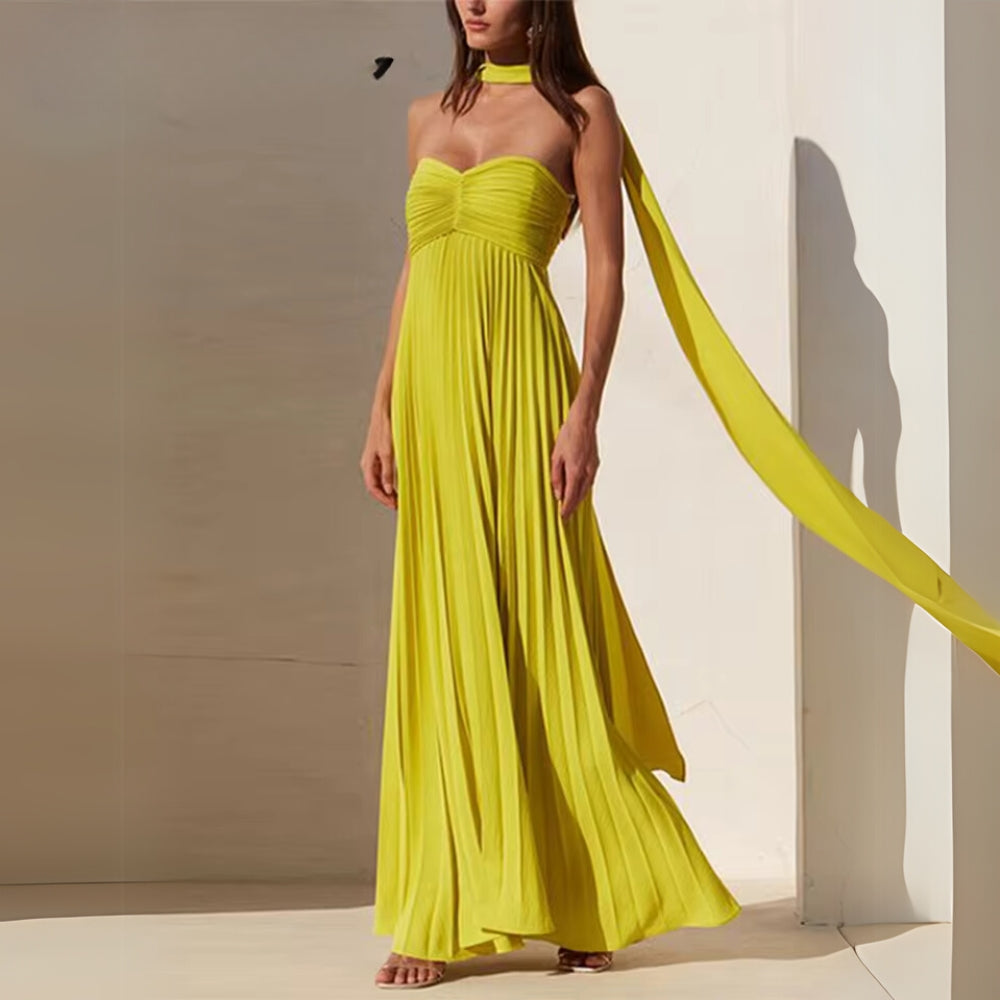 Melista - Elegante Vestido Largo Plisado