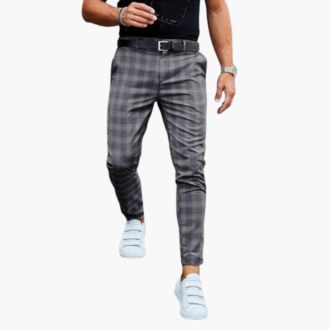 Karey - Pantalones a Cuadros De Algodón