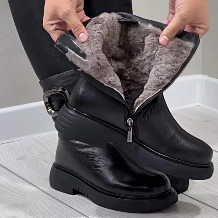 Moniek - Botines De Cuero Con Hebilla