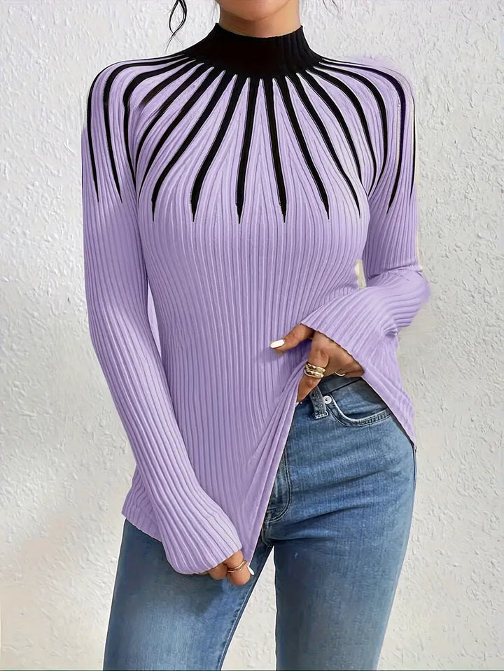 Maider - Elegante Jersey De Manga Larga Con Cuello Alto
