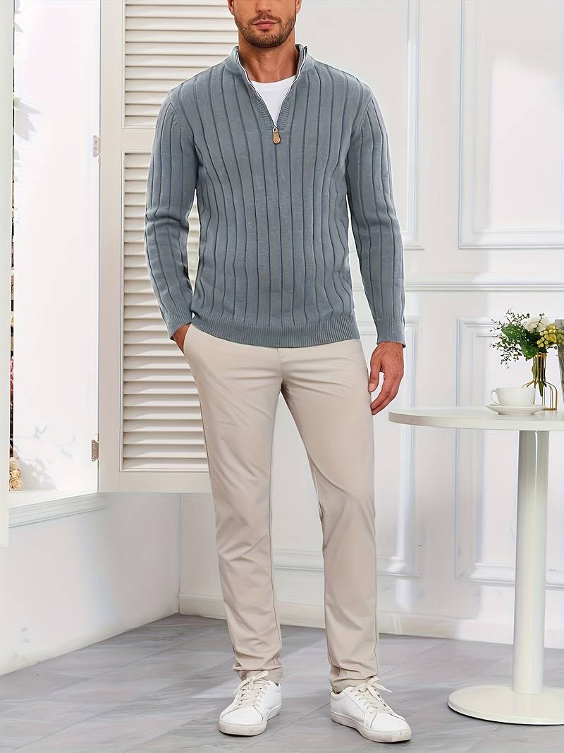 Yedidya - Jersey de Manga Larga Informal de Punto