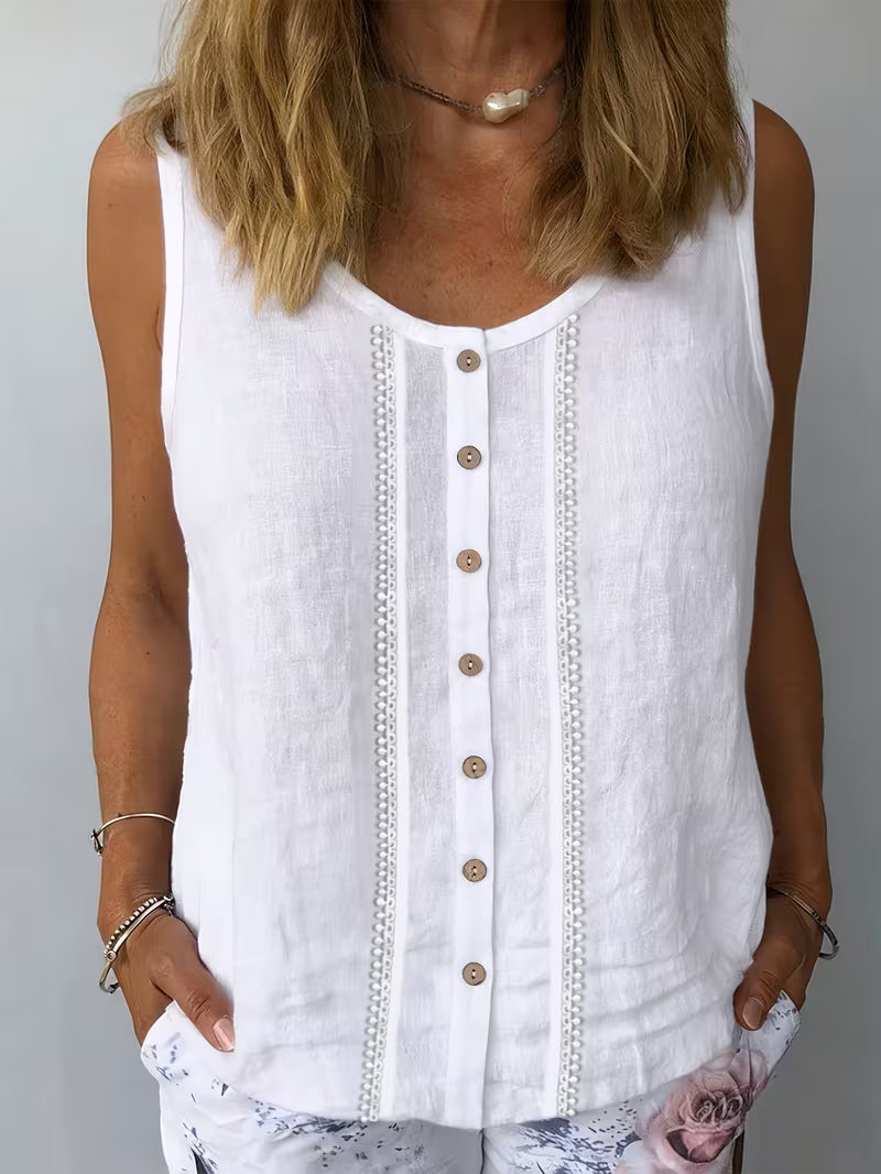 Elaris - Camiseta Sin Mangas Con Cuello Redondo