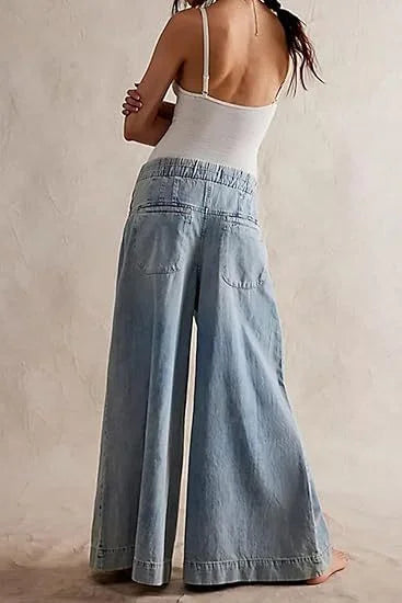 Karatza - Elegante Suelto Pierna Ancha Vaqueros