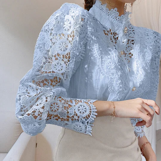Naina - Camisa De Manga Larga Con Encaje Y Acoplamiento