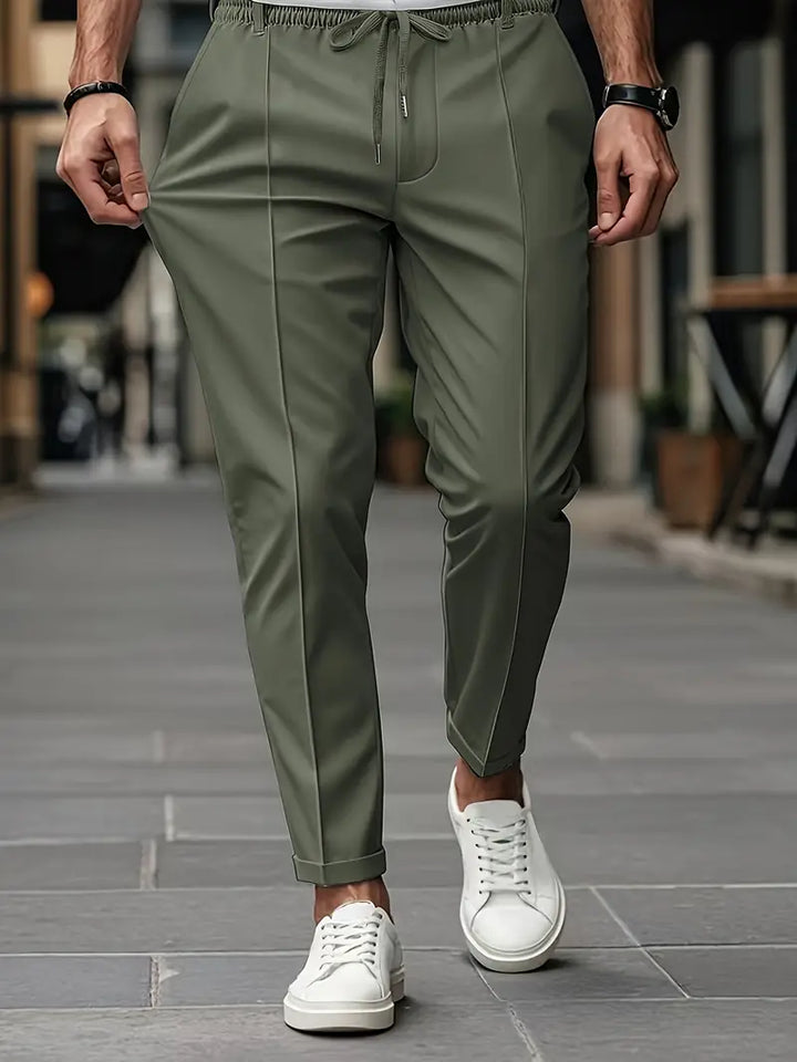 Crawford - Informal Ajuste Entallado Pantalones Con Cintura Elástica