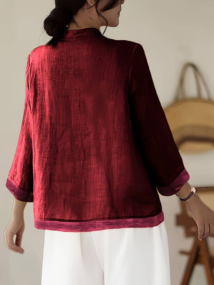 Sigal - Camisa Vintage Holgada Con Diseño de Patchwork