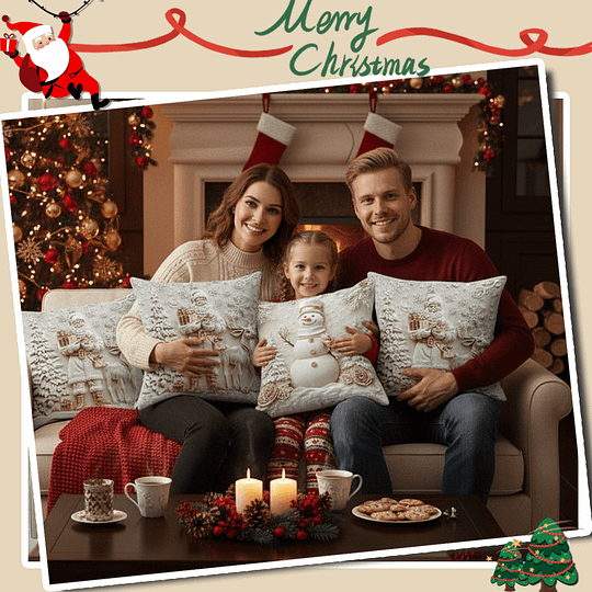 CozyFest - Funda De Almohada Con Motivos Navideños Para La Decoración Del Hogar