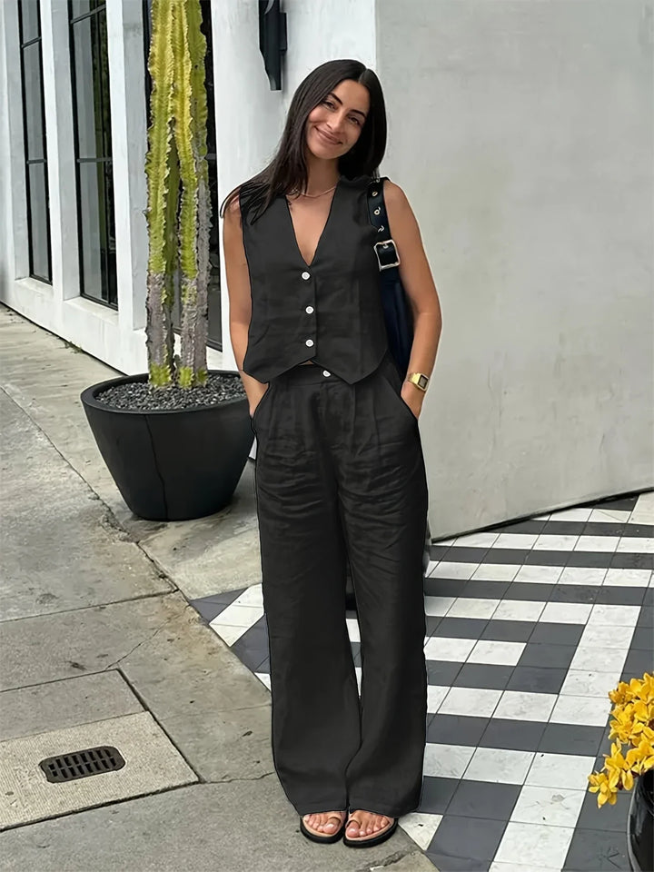 Jorja - Elegante Conjunto De Dos Pezas Sin Mangas