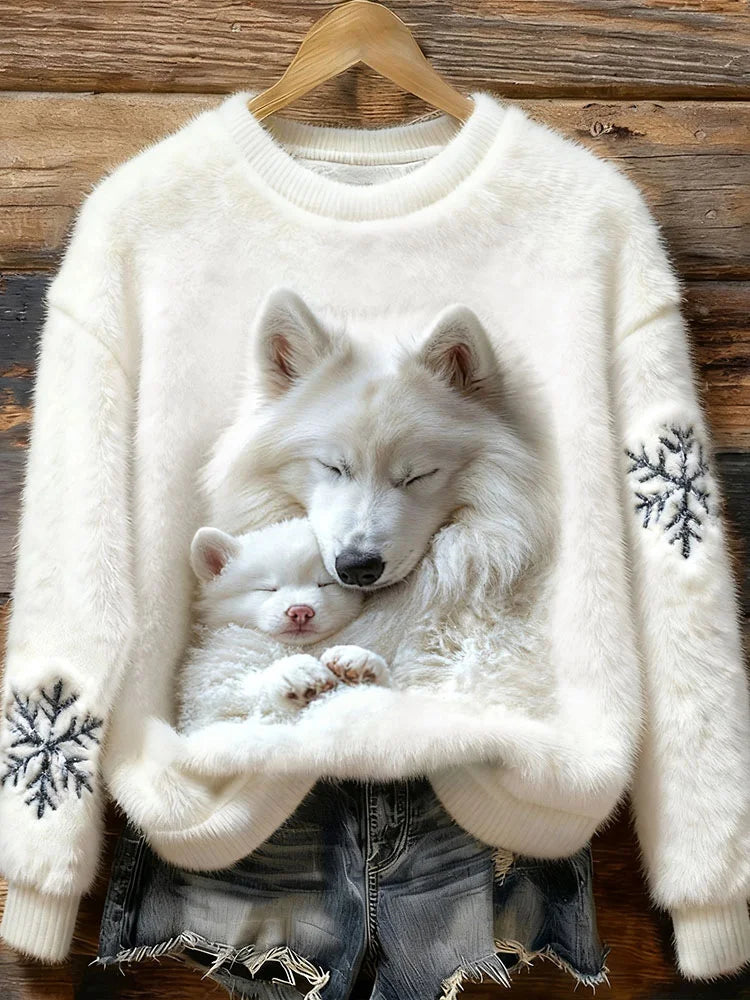 Chenit - Sudadera De Franela Con Estampado Artístico de Perro