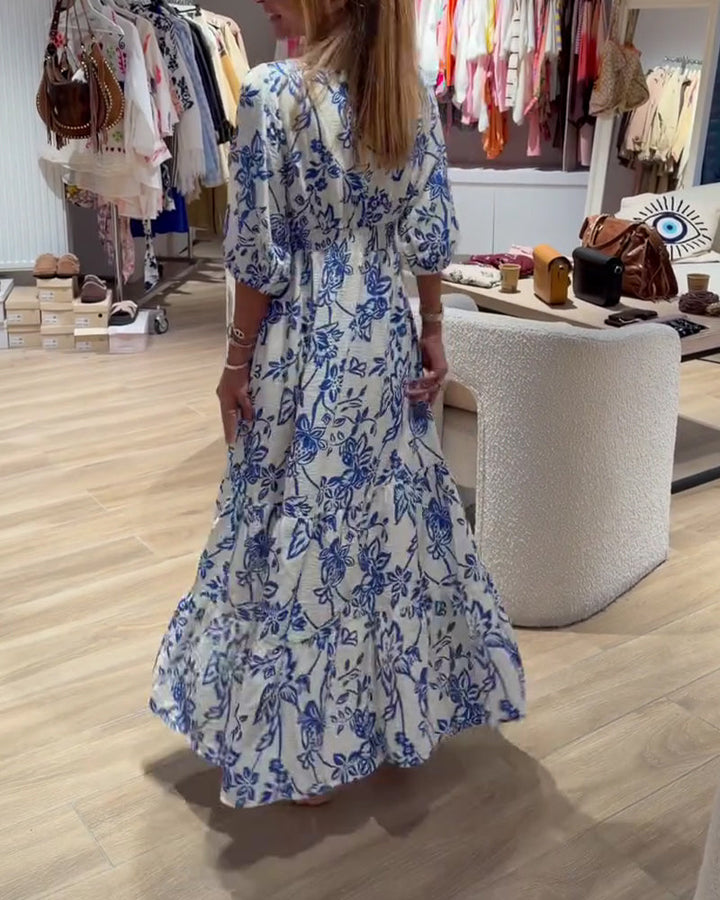 Lyssia - Elegante Vestido Largo Con Estampado Floral
