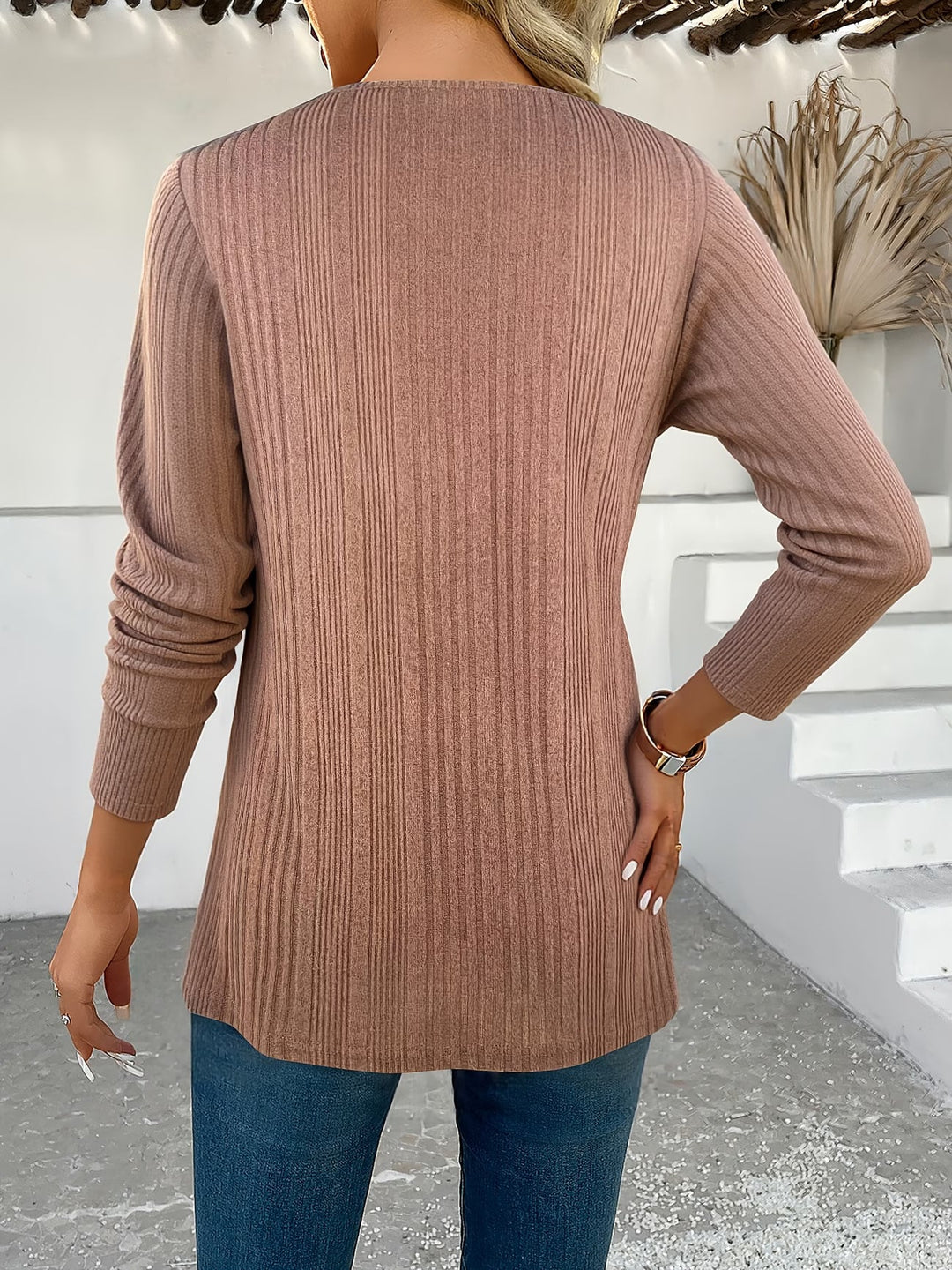 Lizeth - Camiseta De Manga Larga Y Cuello Redondo