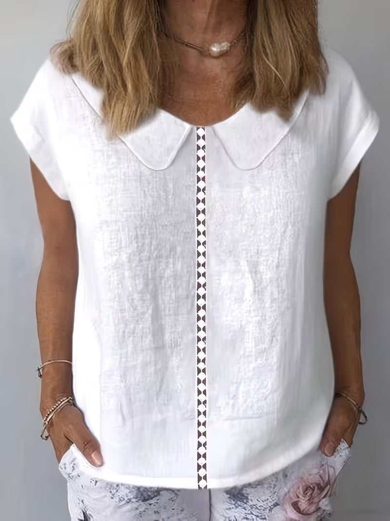 Avielle - Camiseta De Manga Corta Con Abertura en La Parte Delantera