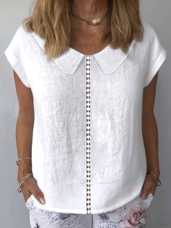Avielle - Camiseta De Manga Corta Con Abertura en La Parte Delantera
