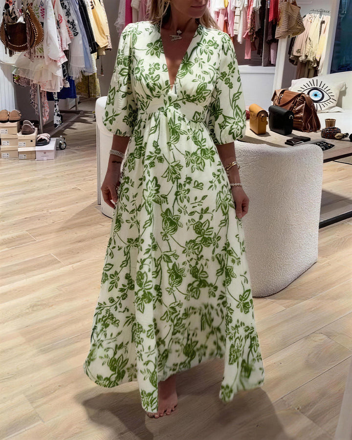 Lyssia - Elegante Vestido Largo Con Estampado Floral