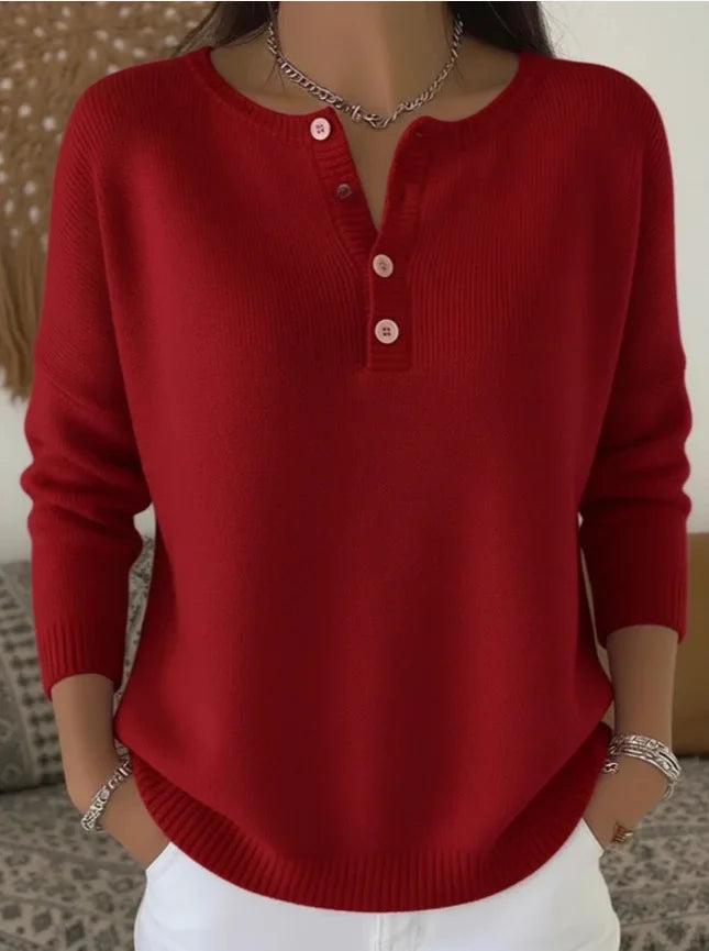 Nenneke - Elegante Jersey De Manga Larga Con Botones