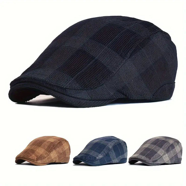 Enriko - Gorra Boina Vintage de Algodón a Cuadros