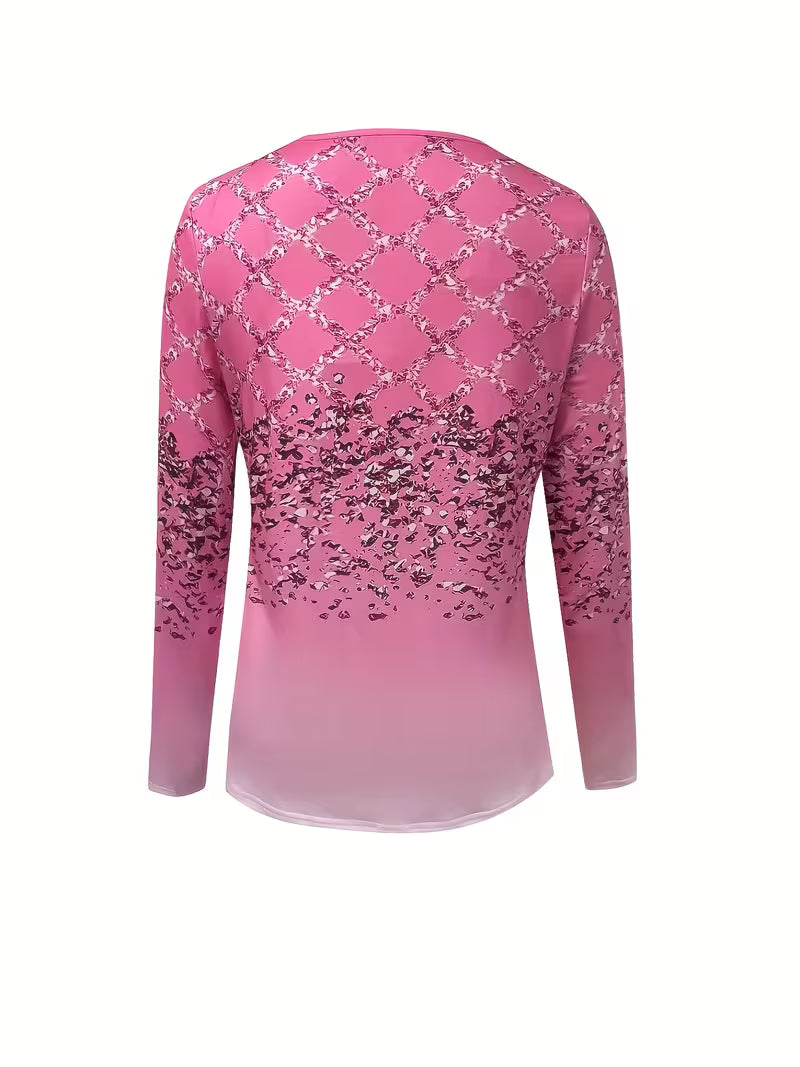 Karita - Blusa Informal Con Cuello En V y Manga Larga