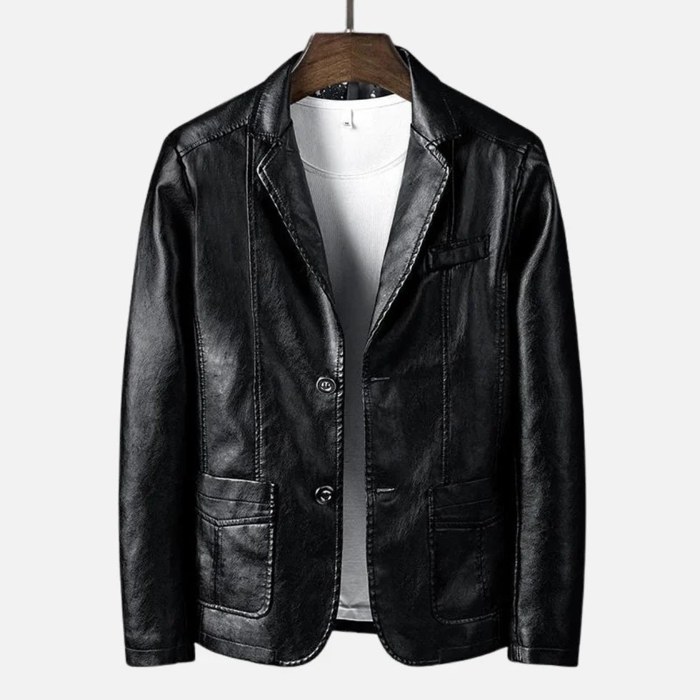 Heinz - Chaqueta De Cuero Vintage