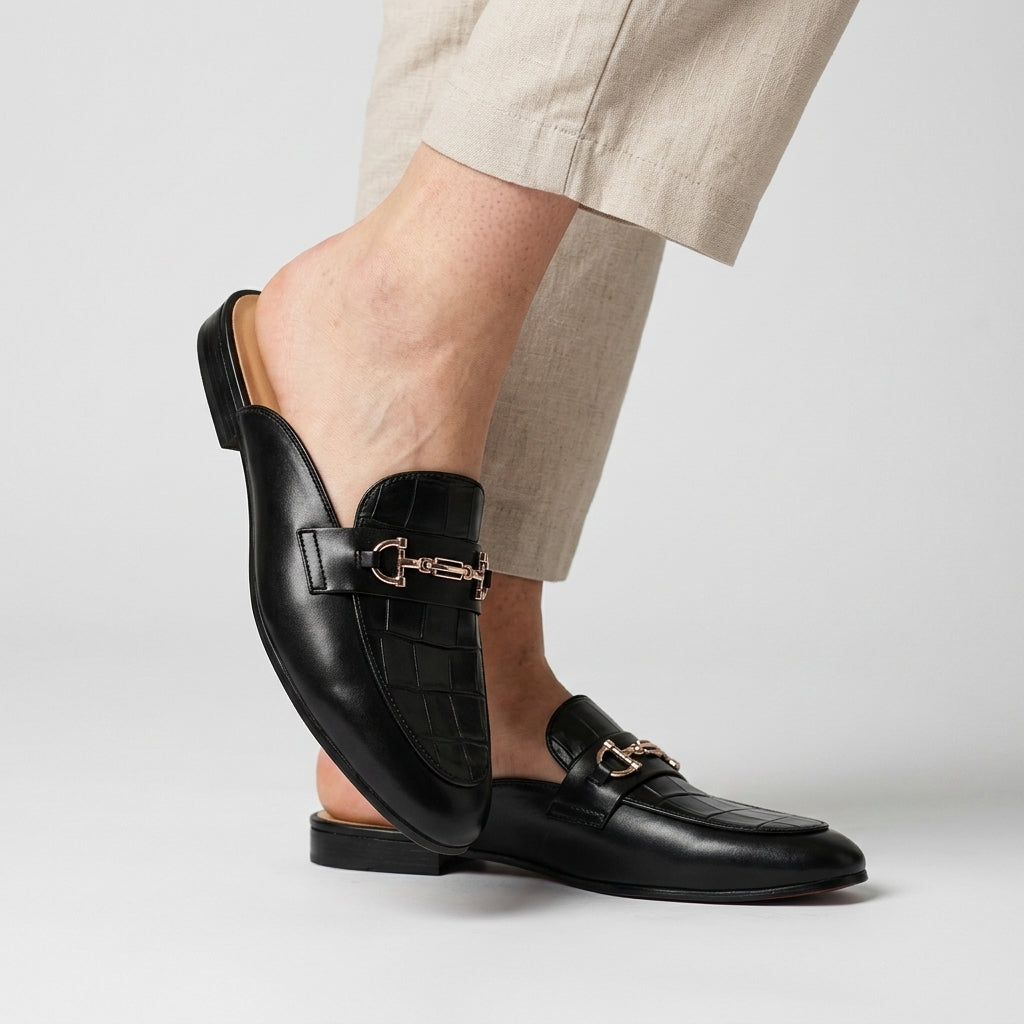 Idris - Zapatos De Cuero Sin Talón