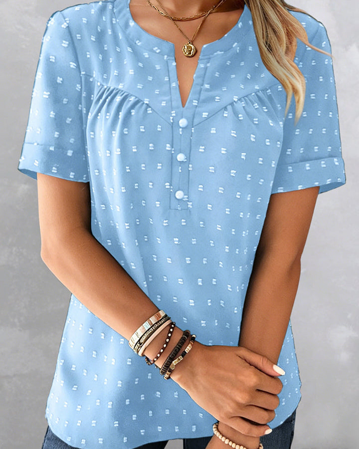 Seela - Blusa De Manga Corta Con Cuello en V