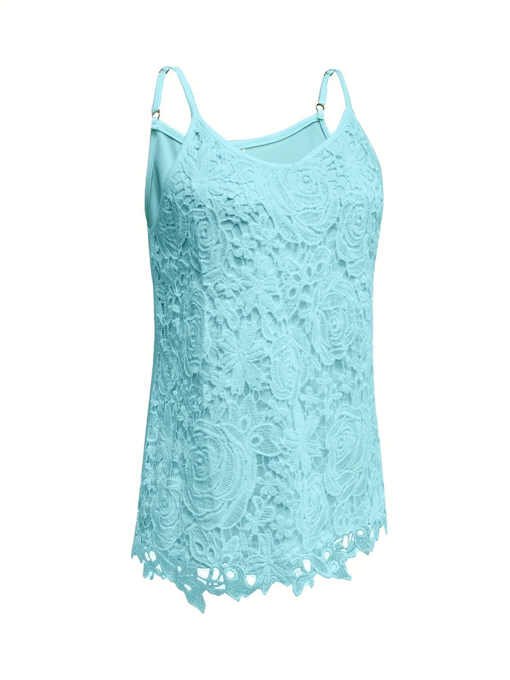 Juna - Elegante Sin Mangas Enlace Top Con Cuello En V