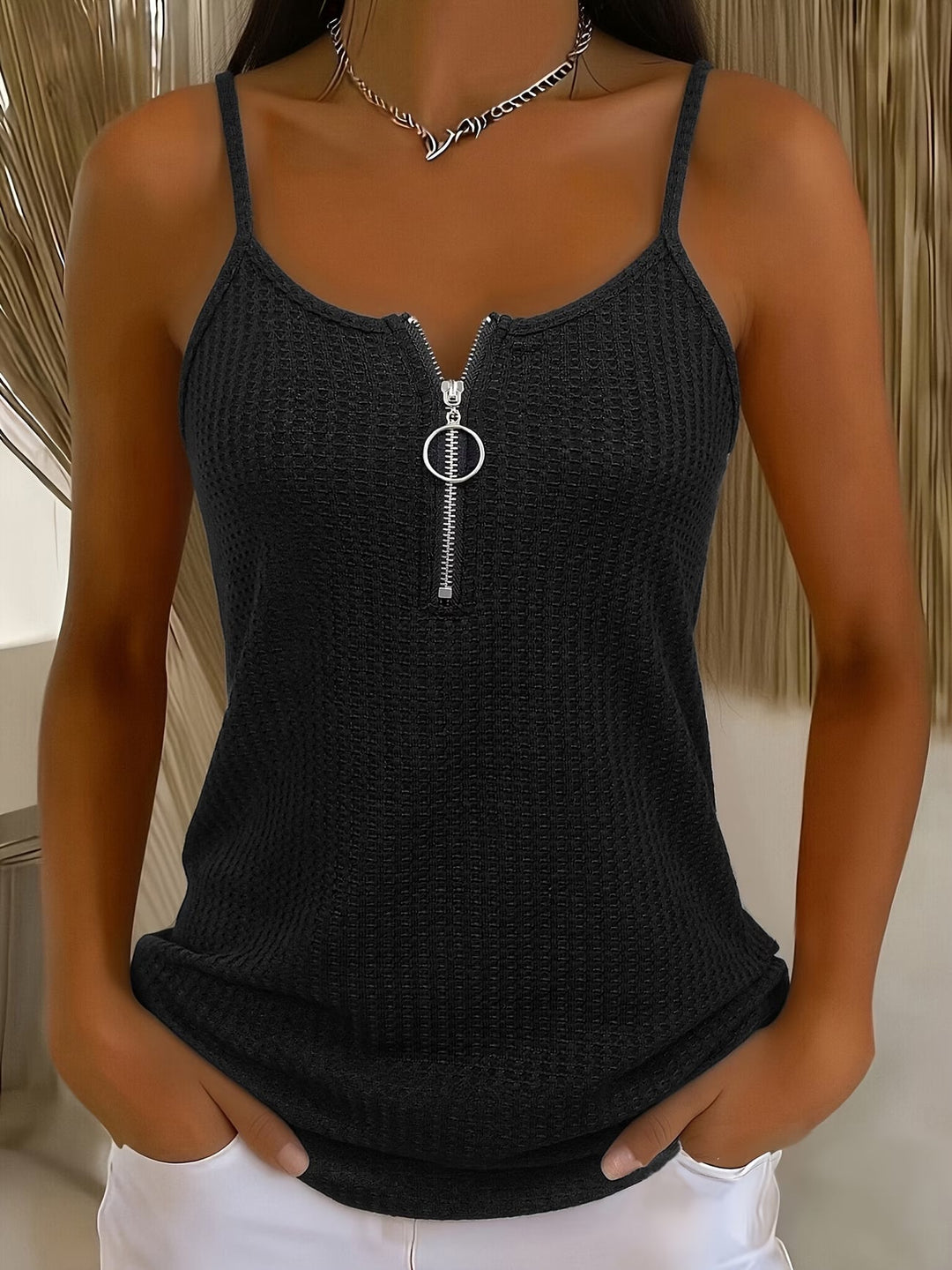 Zorja - Top Sin Mangas Con Cuello De Cremallera