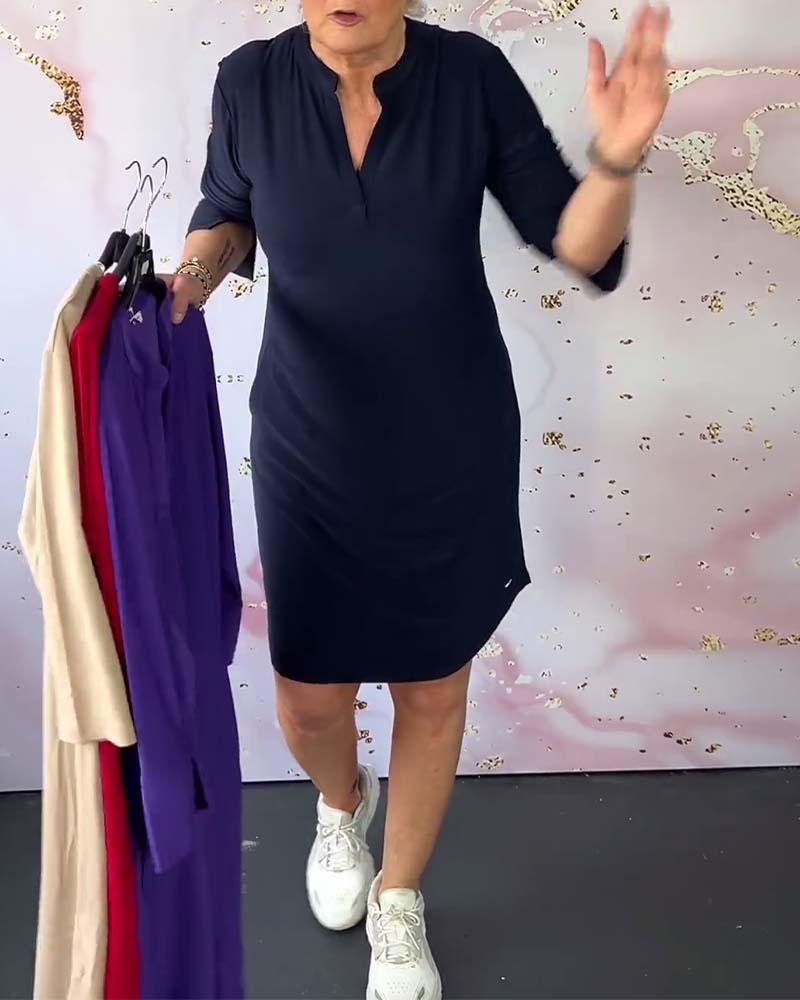 Kelsea - Vestido Midi con Cuello en V