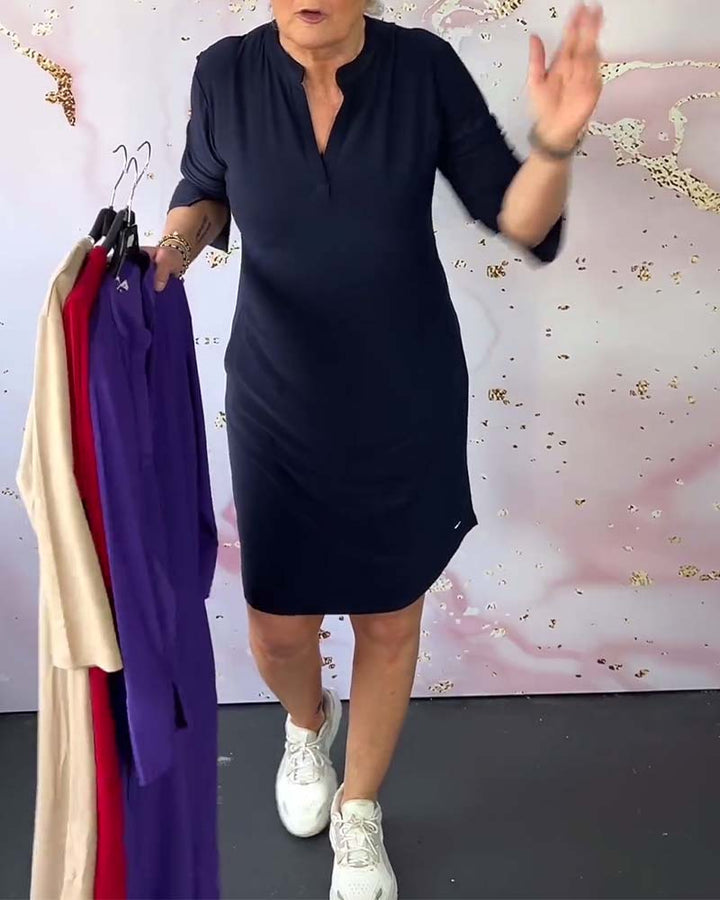 Kelsea - Vestido Midi con Cuello en V