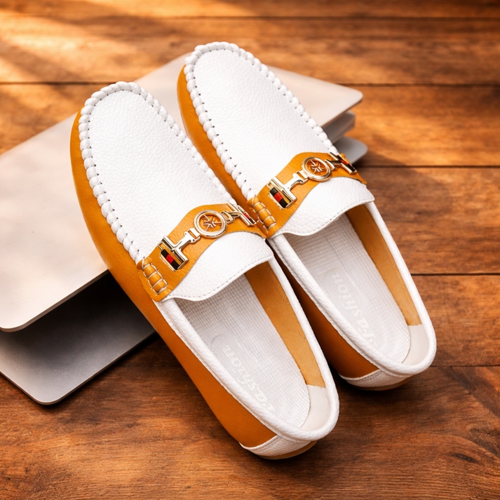 Stewart - Mocasines Modernos de Piel en Dos Tonos