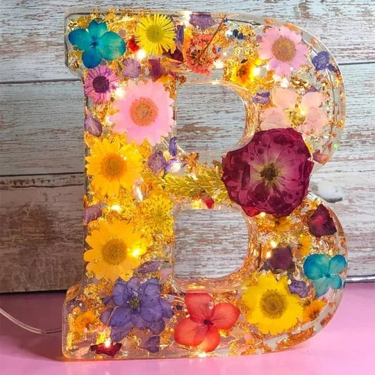 PetalLume - Lámpara De Noche De Resina Con Flores Hechas a Mano