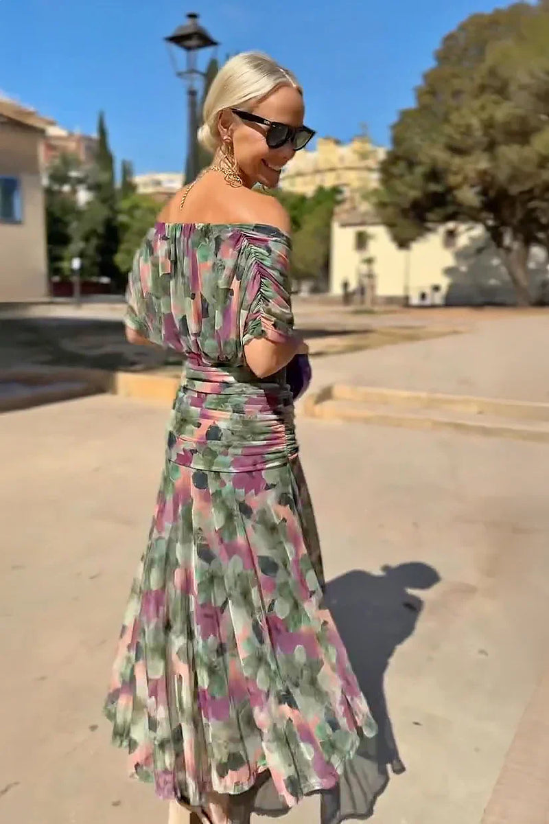 Nefeli - Elegante Vestido Largo De Fiesta Con Cuello En V