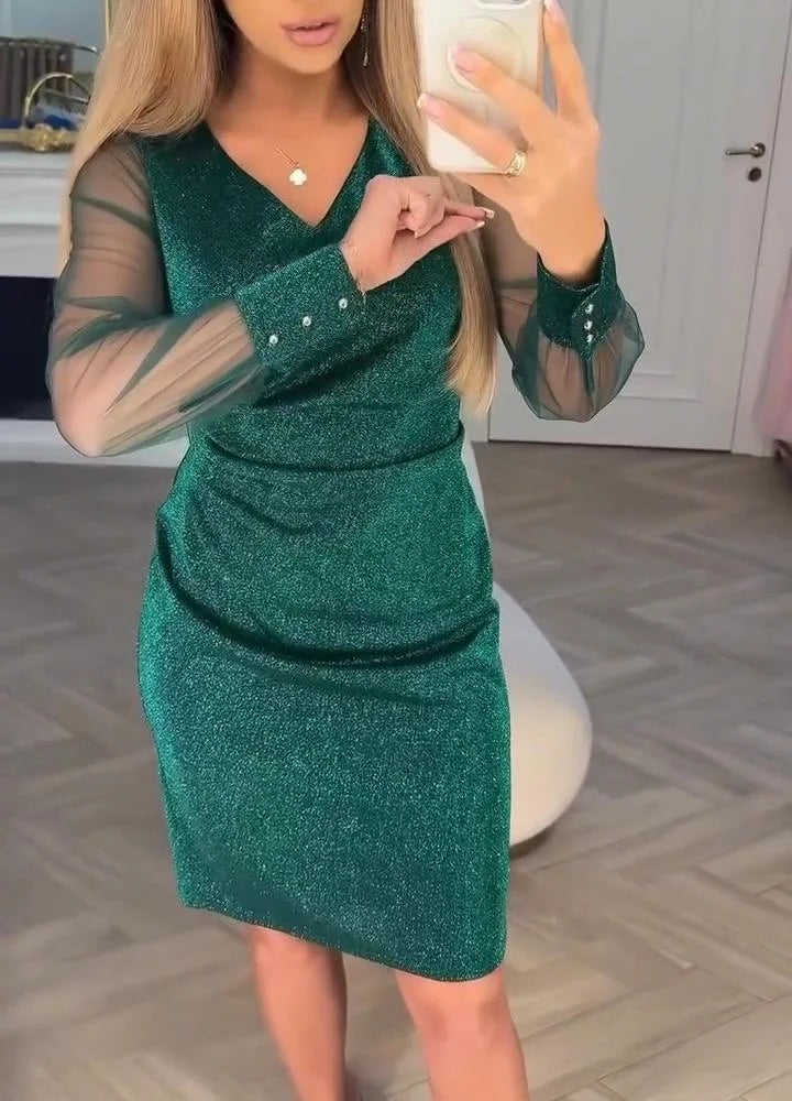 Irisa - Vestido Midi De Patchwork Brillante