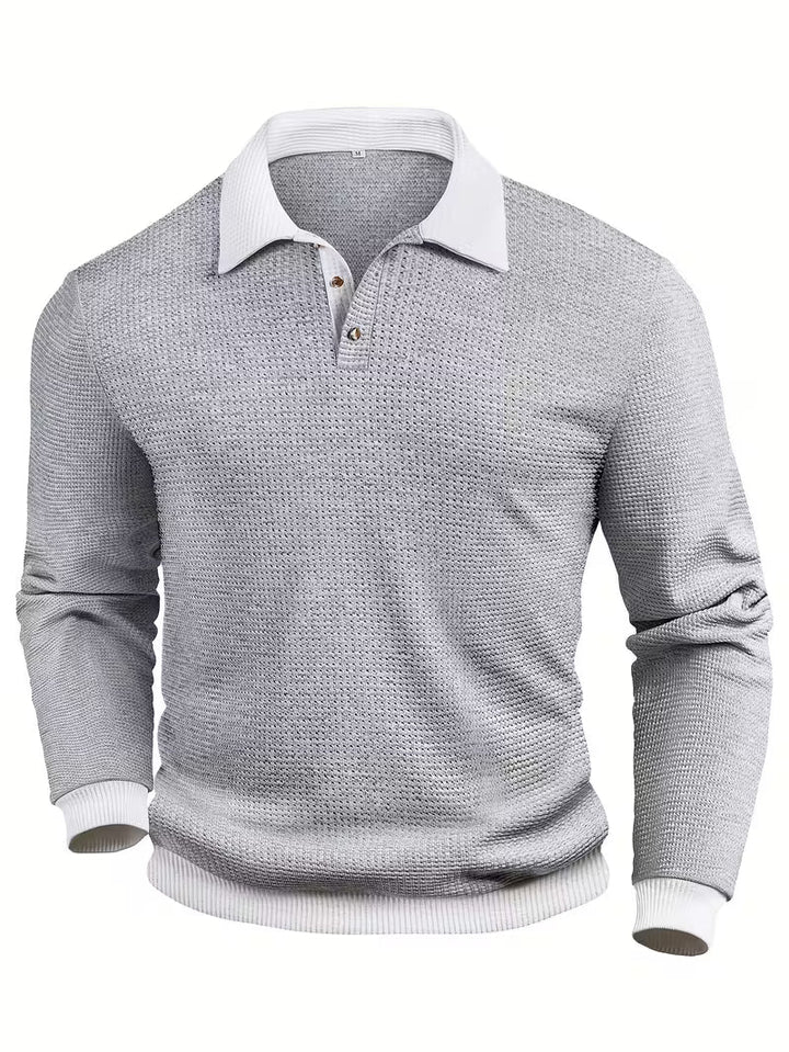 Gennady - Camisa De Punto Gofre Texturizado Con Cuello En Contraste