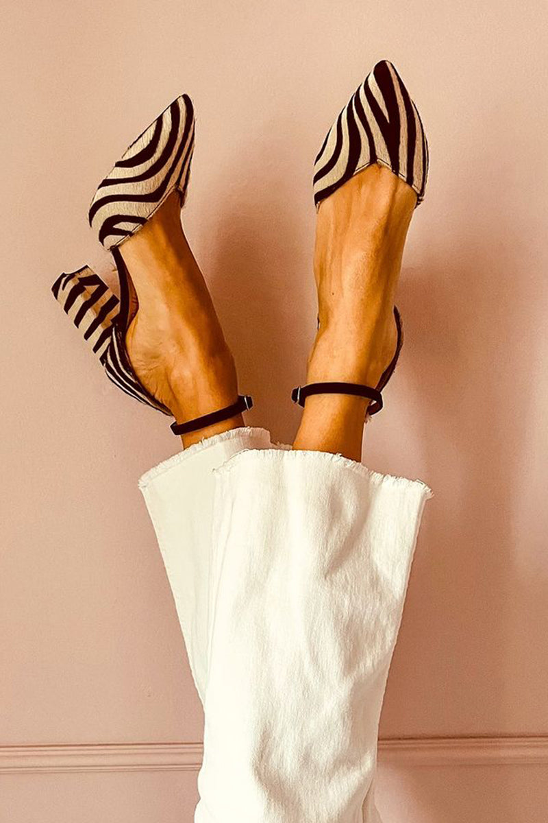 Mirai - Elegantes Sandalias Con Estampado De Cebra