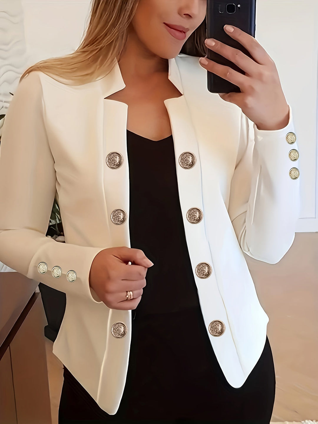 Raakel - Blazer De Manga Larga Con Puños Y Doble Botonadura Delantera