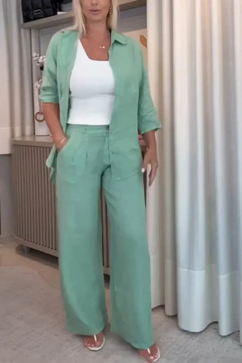 Methme - Traje Informal de dos Piezas con Corte de una sola fila de Botones