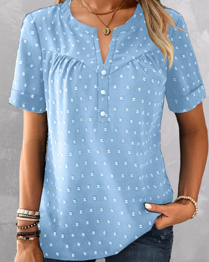 Seela - Blusa De Manga Corta Con Cuello en V
