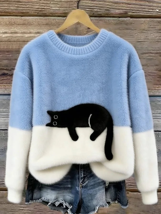 Zaidia – Cálido jersey De Punto Con Un Bonito Gato