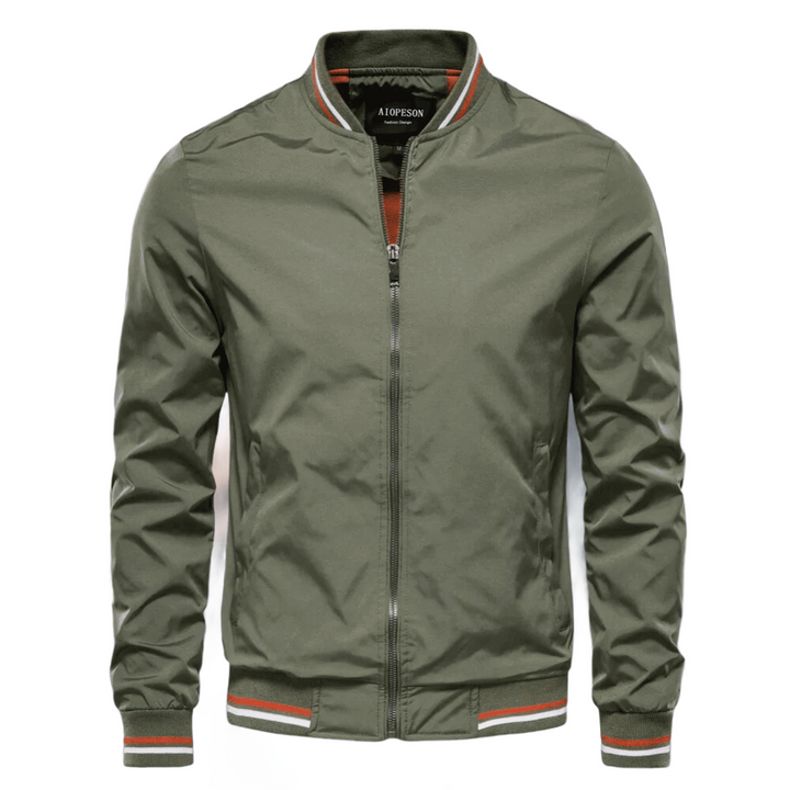 Noam - Chaqueta Bomber Clásica Con Ribetes a Rayas
