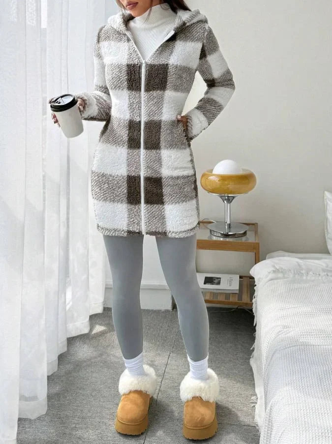 Tissaia - Chaqueta Con Capucha y Cremallera Elegante